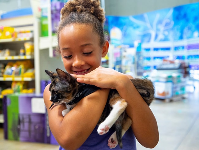 Girl with kitten