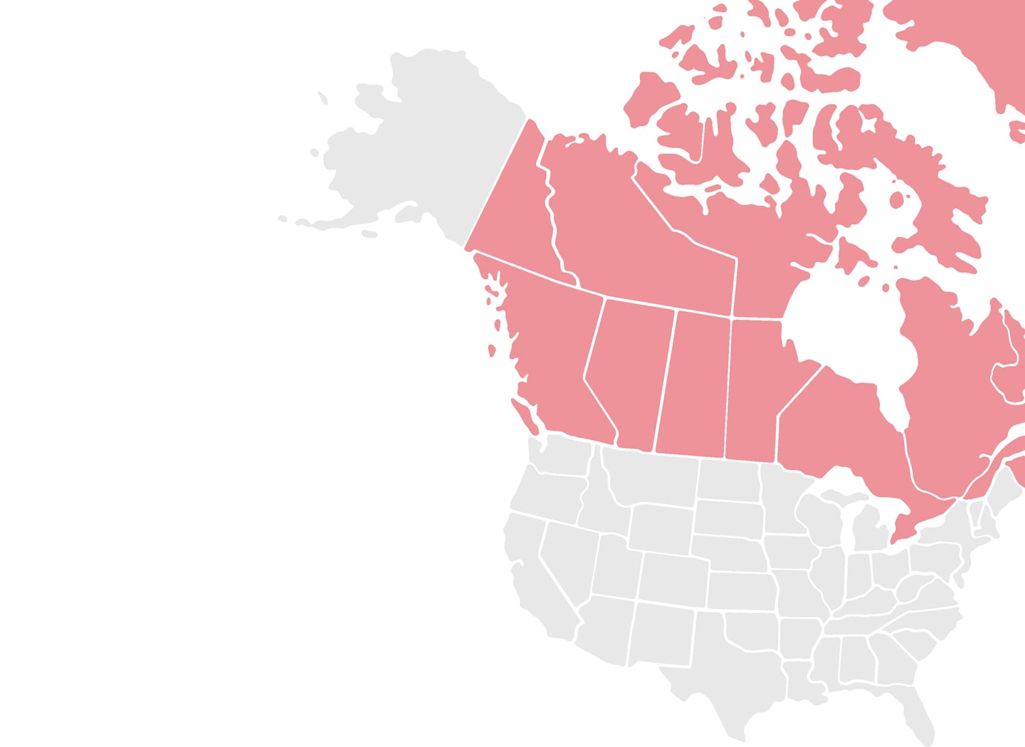 Canada highlighted in red