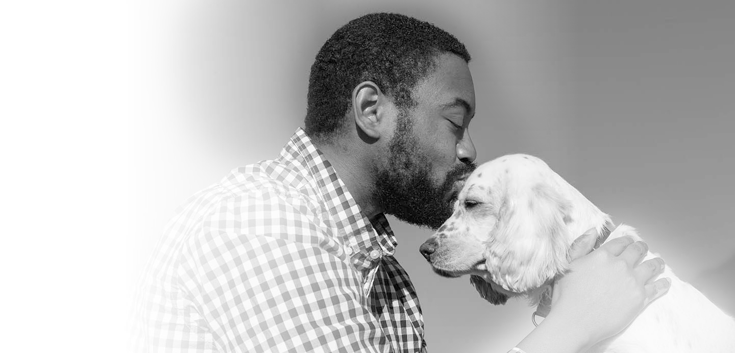 Pet parent and dog