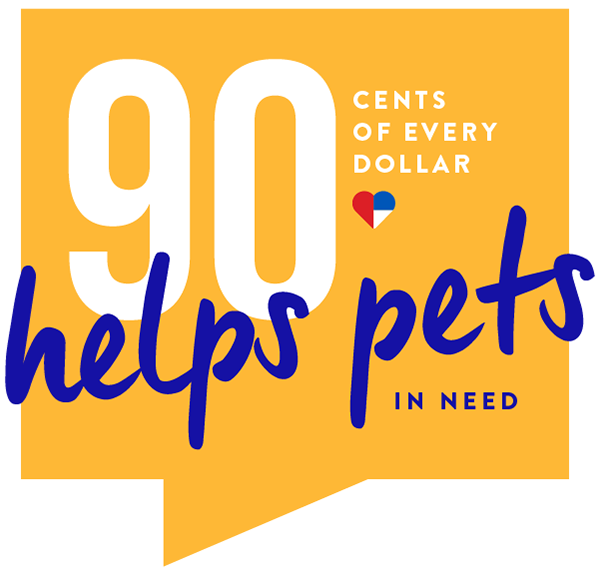 90 cents of every dollar helps pets in need