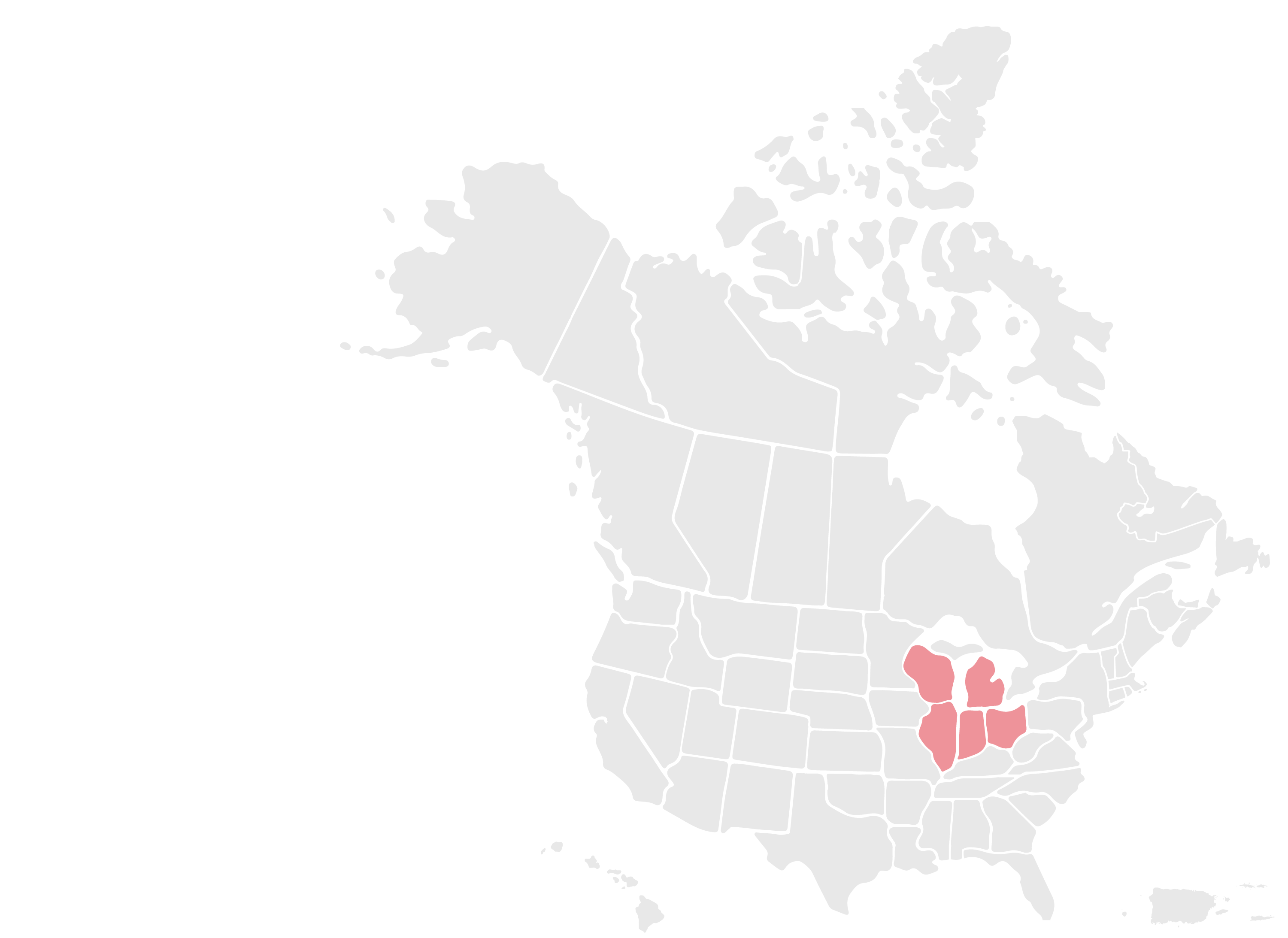 Map of US - Great Lakes Region