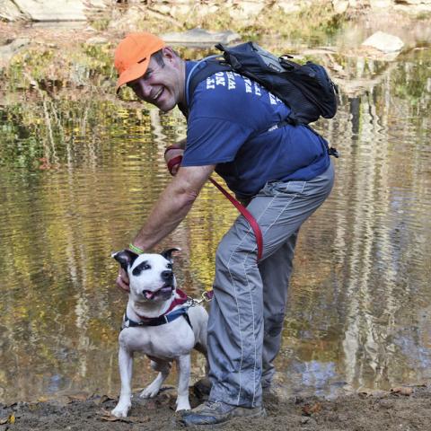 shelter dog hiking